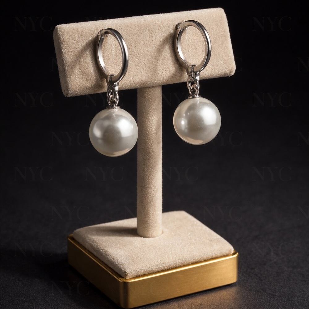Elegant Silver Pearl Drop Earrings
